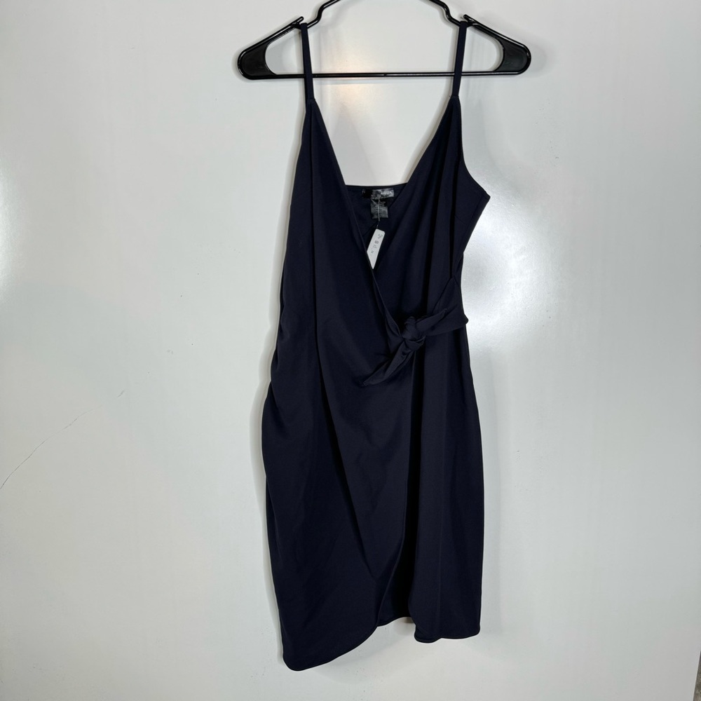 Aqua Nwt Navy Faux Wrap Mini Dress Size Large
